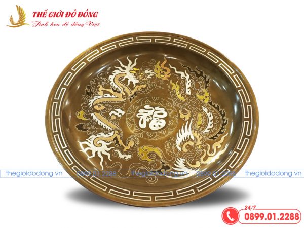 mâm bồng long phụng khảm ngũ sắc - 04