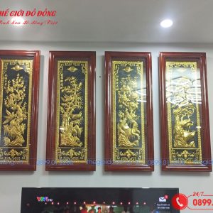 tranh tứ quý dát vàng - 04