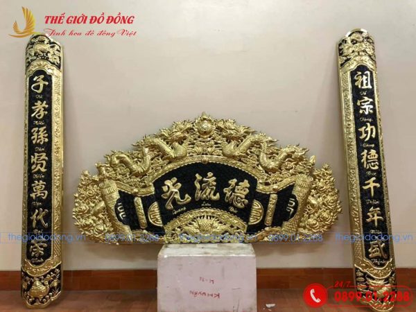 bộ cuốn thư câu đối nền đen 1m55 - 02