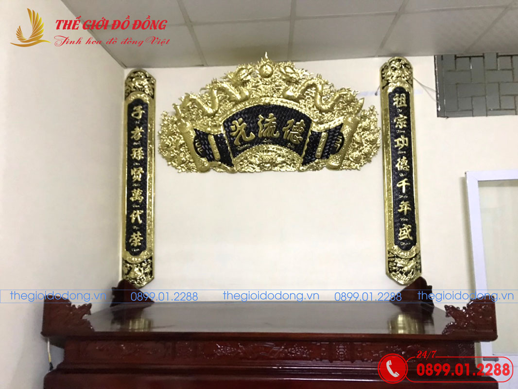 bộ cuốn thư câu đối nền đen 1m55 - 06