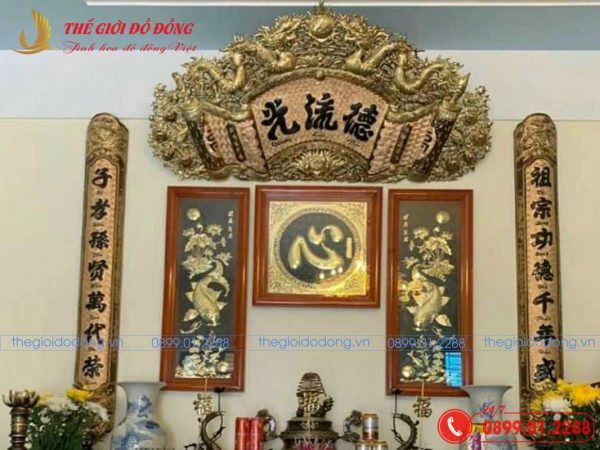 cuốn thư câu đối cong nền vàng chữ đen cỡ 1m76 - 02