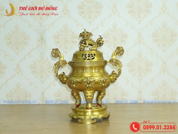 đỉnh dơi đào màu vàng đậm cao 40cm - 01