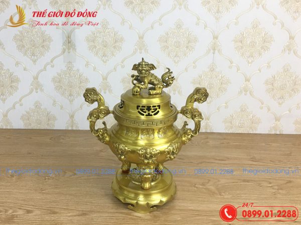 đỉnh dơi đào màu vàng đậm cao 40cm - 03