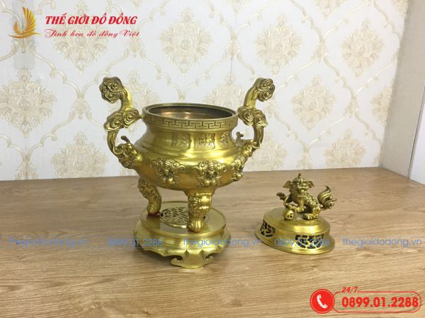 đỉnh dơi đào màu vàng đậm cao 40cm - 04