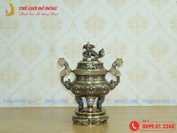 đỉnh dơi đào màu xanh cạo cao 40cm - 01