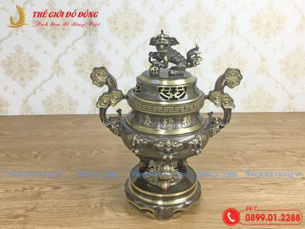 đỉnh dơi đào màu xanh cạo cao 40cm - 03