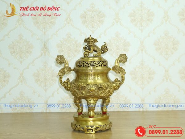 đỉnh rồng màu vàng đậm cao 40cm - 01