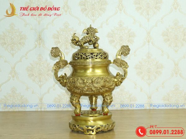 đỉnh rồng màu vàng đậm cao 40cm - 03