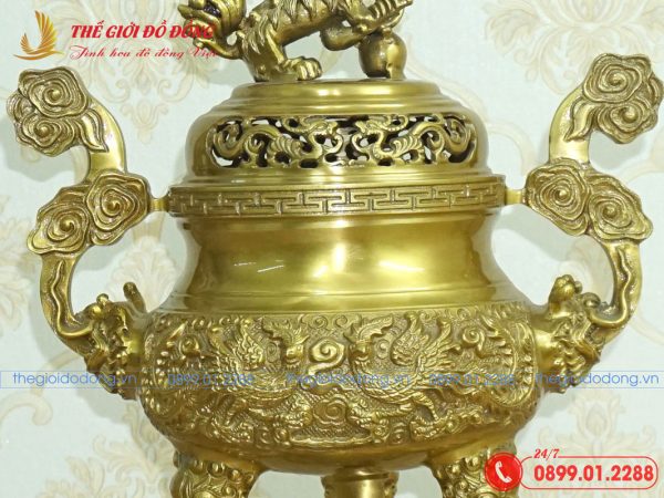 đỉnh rồng màu vàng đậm cao 40cm - 04