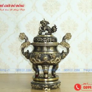 đỉnh rồng màu xanh cạo cao 40cm - 01