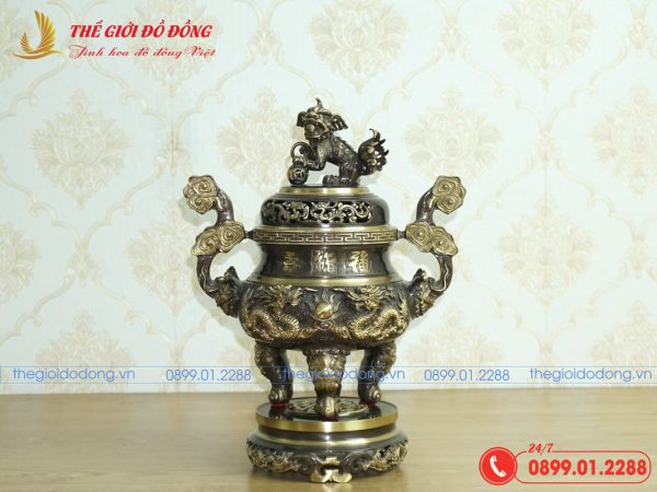 đỉnh rồng màu xanh cạo cao 40cm - 01