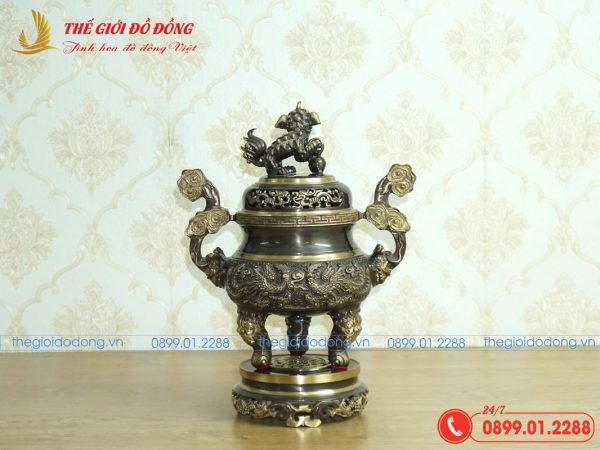 đỉnh rồng màu xanh cạo cao 40cm - 02