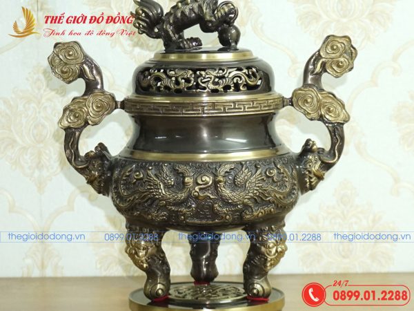 đỉnh rồng màu xanh cạo cao 40cm - 04