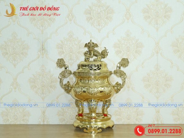 đỉnh sòi màu vàng bóng cao 40cm - 01