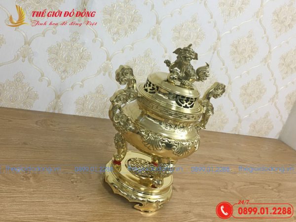 đỉnh sòi màu vàng bóng cao 40cm - 05