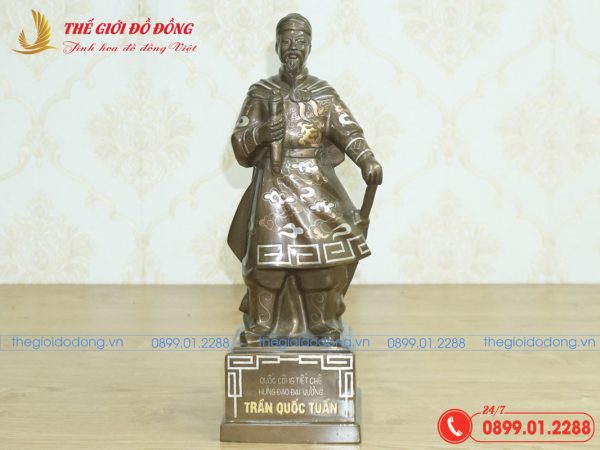 tượng Trần Hưng Đạo khảm tam khí cao 40cm - 08